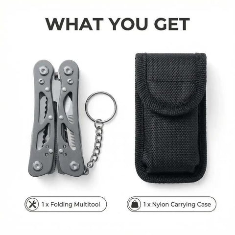 Ultra Compact Mini Folding Multitool With Pliers And Wire Cutters Screwdrivers Bottle Opener And More Pro Grade Stainless Steel with case