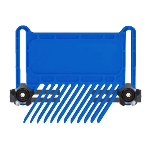 Heavy Duty Stackable Featherboard With Adjustable Miter Tracks And Dead Nuts Accurate Wood Holding Grip For Router Tables, blue design.