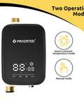 Straight Up Instant Hot Water Recirculating Pump Kit With Built In Digital Thermostat And Timer Under Sink System Kills Cold Showers, black unit with digital display.