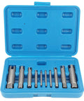 10 Pcs Tap Extractor Set For Broken Screws And Fasteners Steel Screw Remover Tools In Three Types With High Speed Steel Blades