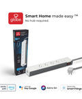 Wi Fi Smart Surge Protector Power Strip Featuring Four Independently Controlled Grounded Outlets Quick Charge Usb Ports Plugging In Is A Breeze Compatible With Alexa And Google Home Fully Adjustable Gray next to its packaging.