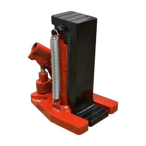 Professional Hydraulic Toe Jack Manual Pump For Track Gear And Containers Handles 2 Point 5 Ton Toe Lift And 5 Ton Top Reach compact red and black design.