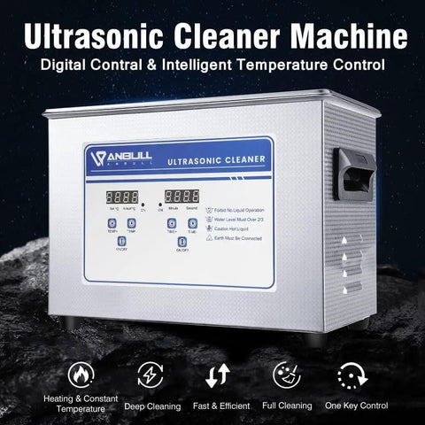 Heavy Duty 4.5L Ultrasonic Cleaner With 180W Cleaning Power And 150W Heating 304 Stainless Steel Tank on rocky surface