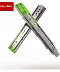 Heavy Duty No Slam Silent Close Drawer Slides 2 Pack Adjustable 12 To 20 Inch Rails 45mm Track Width Hydraulic Damping Three Section Buffer for Quiet Smooth Drawer Operation stainless steel slides