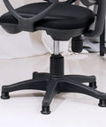 Office chair with Six Pack Non Slip Furniture Glides for Carpet, showing heavy-duty desk chair feet with iron and PP construction.