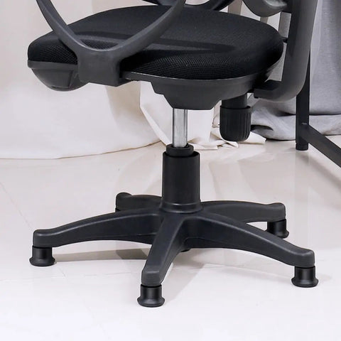 Office chair with Six Pack Non Slip Furniture Glides for Carpet, showing heavy-duty desk chair feet with iron and PP construction.