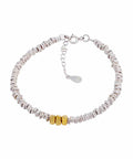 Anti Static Wristband For Women Minimalist Italian Inspired Bracelet With Metal Beads On White Background