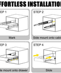 Installation steps for Heavy Duty Locking Drawer Slides 10 To 80 Inch Full Extension Pair with Beefy 480 Lbs Capacity and 2.5mm Steel.