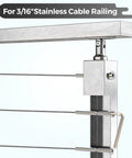 T316 Stainless Steel Invisible Cable Railing Kit With 3/16 Inch Cables And Swage Stud End Fittings For 2X2 Wood Or Metal Posts showing installation on a post.