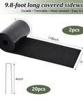2 Pack Felt Mulch Roll For Landscaping 120 Inch By 5.9 Inch Cuttable Garden Edging Border With 20 U Shaped Stakes Weed Barrier Mat Keeps Weeds At Bay And Durable PE Backing For Flower Beds Lawns And Pathways