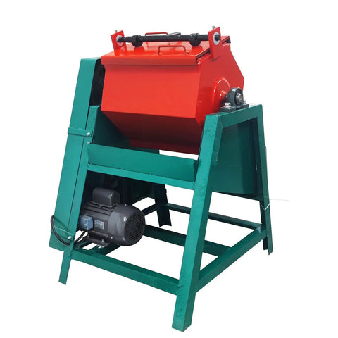 Industrial Grade Electric Vibratory Tumbling Polisher With 17.7 Inch Drum, red and green, 60 liter capacity for metal deburring.