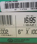 Product label for Full Hard Cold Rolled Steel Shim Stock Rolls 0.002 Inch Thick 6x10 Inch Shims 16a2 Low Carbon Steel