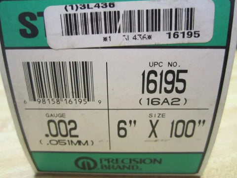 Product label for Full Hard Cold Rolled Steel Shim Stock Rolls 0.002 Inch Thick 6x10 Inch Shims 16a2 Low Carbon Steel