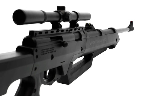 Close-up of Powerful BB And Pellet Rifle For Adults With 20 Inch Rifled Barrel Adjustable Fiber Optic Sights And 4x15 Scope
