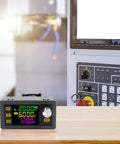 Beefy 120W Adjustable DC-DC Converter With LCD Display, Step Up/Down Power Regulator For CNC And Solar on wooden surface