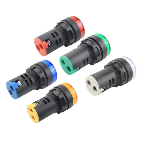 Five 10 Piece Multi Color Indicator Lights For 110V AC DC 22mm Panel Mount Workhorse For Electrical Control Panels HVAC Systems