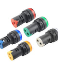 Ten Pack Multi Color LED Indicator Light 12V AC DC 22mm Panel Mount for Electrical Control Panels HVAC DIY Projects, five colors