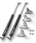 Hella Heavy Duty Gas Struts 15 Inch 35 Pound Force Shock Lifts With Mounting Brackets For RV Bed Storage, two gas struts with brackets.