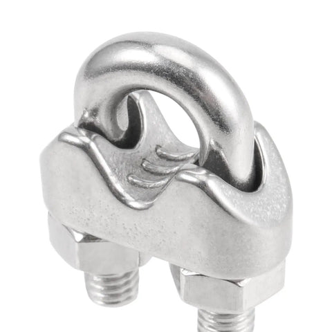 Stainless steel cable clamp from Beefy 60 Piece M6 One Quarter Inch Wire Rope Accessory Kit