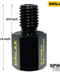 European To North American Thread Converter M14 Male To 5/8-11 Female Angle Grinder Adapter, black, visible measurements