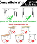 Image showing compatibility of 4 Pack Heavy Duty Table Leg Extenders Rock Solid Steel Risers For Folding Tables with various table legs.