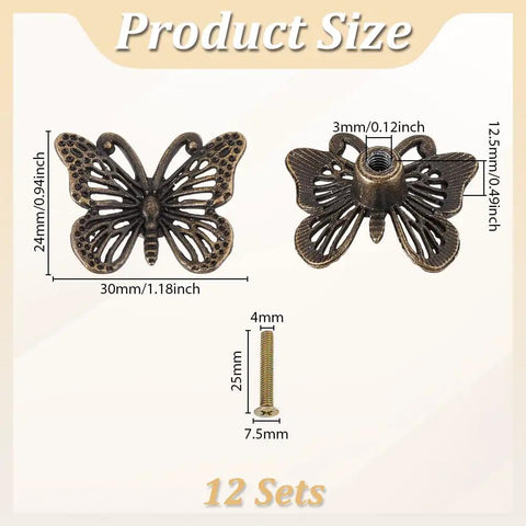 Vintage Butterfly Cabinet Knobs And Antique Bronze Drawer Pulls To Spruce Up Your Dresser Or Nightstand Using This Sweet Retro Animal Furniture Hardware With Solid Iron Screws For A Pretty Dang Nice Home Reno