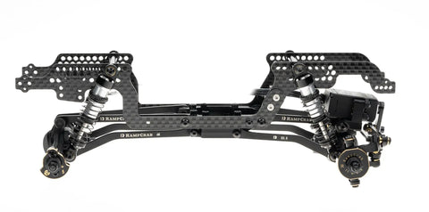 Beefed Up Heavy Duty Stainless Steel High Clearance Link Set For TRX4M Defender And Bronco Black Coated Drop In Replacement For Stock Plastic Links Precision Machined For Stable Performance 42g Per Set installed on TRX4M crawler chassis