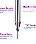 Pro Grade Solid Carbide Down Cut Cnc Router Bit Featuring Rock Solid 1/4 Inch Shank And Precision 1/32 Inch Width Designed For Killer Wood Engraving And Slick Cuts Daily with sharp edge and TAC coating.