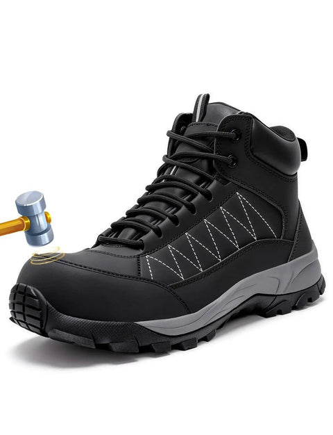 Steel Toe Work Boots For Men Waterproof Non Slip Industrial Construction Shoes Black Built For The Job Tough As Nails Outdoor Safety Footwear