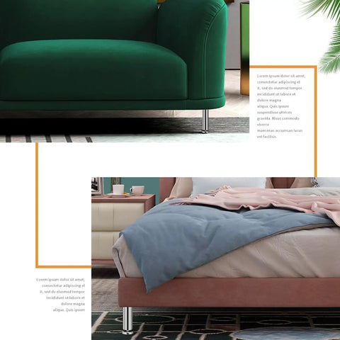 Modern Metal Furniture Legs With Adjustable Leveling Feet for sofa and bed, durable stainless steel, brushed silver finish