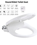 Dual Nozzle Manual Bidet Seat For Round Toilets, Non Electric, Self Cleaning Nozzles, Fits O Shape Seats, Durable PP