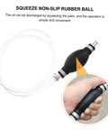 Manual Fuel Transfer Siphon Pump Hand Pump For Liquids Lightweight Portable Oil Sucker For Vehicles And Equipment Safe Fluid Transfer With Backflow Prevention, black rubber bulb with clear tube