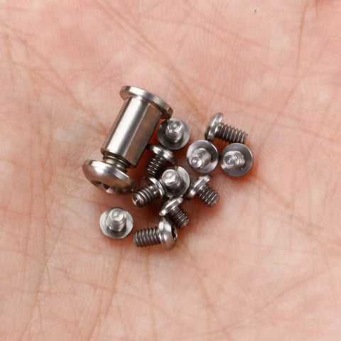 Industrial Strength Titanium Replacement Screws And Pivot Hardware Kit With A Deep Carry Pocket Clip For Folding Knife Upgrade, 13-piece set.