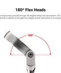 180° flex head design of a 1/4 Inch Flex Head 12-Point Ratcheting Combination Wrench With 180 Degree Flex For Navigating Obstructions In Tight Spaces Go-To Durable Steel Tool For Quick And Easy Fastening
