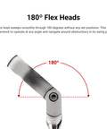Long Flex Head Ratcheting Box End Wrench Set, 7-Piece 6 to 19 mm, 180 Degree Flex Head for Easy Angles showing rotation