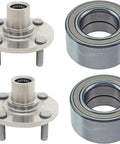 4 Piece Front Wheel Hub Bearing Assembly Replacement For Mitsubishi Lancer ES 2.0L 2002 2003 2004 2005 And Mirage DE LS 1.8L 2000 2001 2002 With OE SPK350 And WB510061 Bearings shown