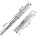 Beefed-Up Heavy Duty 45mm Full Extension Bayonet Drawer Slides With Ball Bearing Runners Side Mount 150Lb Load Capacity 18In Length