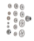 18 Piece Lathe Gear Kit For Mini Lathe With Duplex Gears And Motor Belt Pulley Pro Grade Metal Gears HT250 Gray Iron