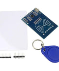 Mifare RC522 RFID Kit For Arduino And Raspberry Pi 3 Pack MFRC522 card reader module with S50 blank card and key ring displayed