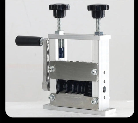 Heavy Duty Wire Stripper Machine Auto Manual Crank Copper Recycling Adjustable Cable Peelers close-up steel construction.