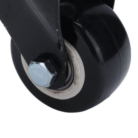 Solid 2.5 Inch Heavy Duty Swivel Casters Featuring Twin Ball Bearings And Quiet Rolling Polyester Wheels For Warehouse Carts showing close-up of wheel and bearing.