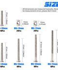 100Pcs M6 Hex Drive Socket Cap Barrel Screws And Nuts Kit With 5 Lengths 35mm 45mm 55mm 65mm 75mm Size Chart