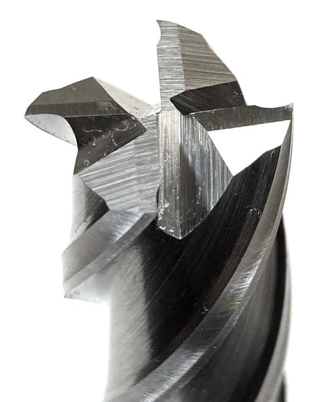 End mill, HSS, 3/4 in x 1/2 in, 4-flute center-cut, single-end, close-up view