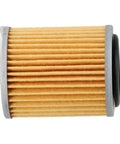 Heavy Duty Transmission Oil Cooler Filter Perfect For Nissan Altima Juke Rogue And Sentra Models side view with yellow pleated material.