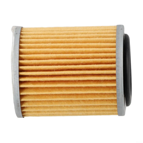 Heavy Duty Transmission Oil Cooler Filter Perfect For Nissan Altima Juke Rogue And Sentra Models side view with yellow pleated material.