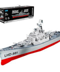 RC Battleship Model LHD-881 1/390 Twin-Engine Electric Warship With 2.4G Radio Remote High Frequency Drive Night Cue Lights