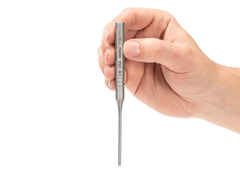 1/8 Inch Roll Pin Punch For Precise Pin Driving And Removal, Pro Grade High Carbon Steel, Hardened Tip, held by hand