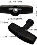 2 Pack Cord Handle Set For Honda GX Engines Recoil Starter Grips with dimensions and durable plastic construction.
