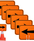Six Pack Orange Traffic Arrow Signs For Detours And Road Barricades Left And Right Directional Arrows For Go Straight Go Left