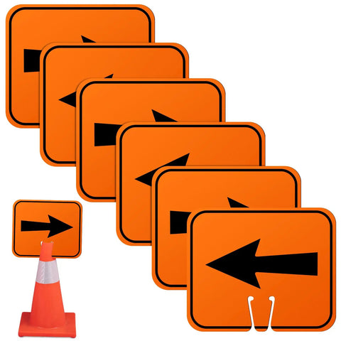 Six Pack Orange Traffic Arrow Signs For Detours And Road Barricades Left And Right Directional Arrows For Go Straight Go Left